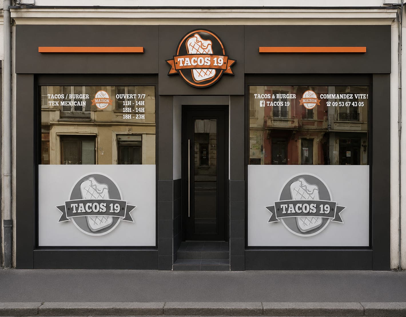 Devanture extérieure de Tacos 19 à Mulhouse